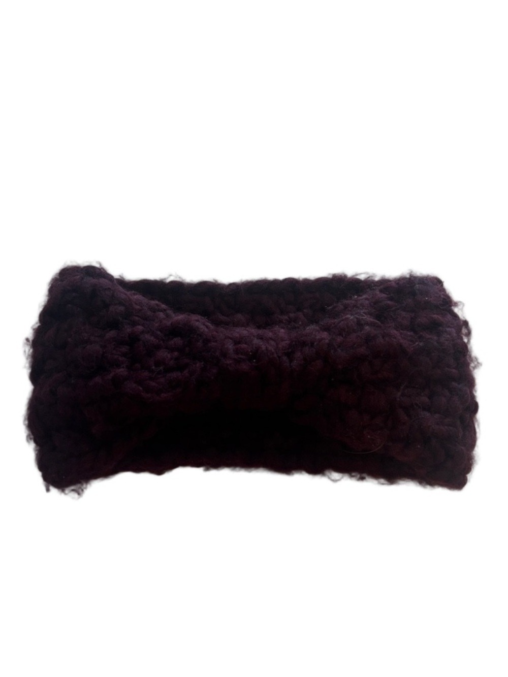 Old Navy Knit Twisted Bow Ear Warmer Headband in Burgundy